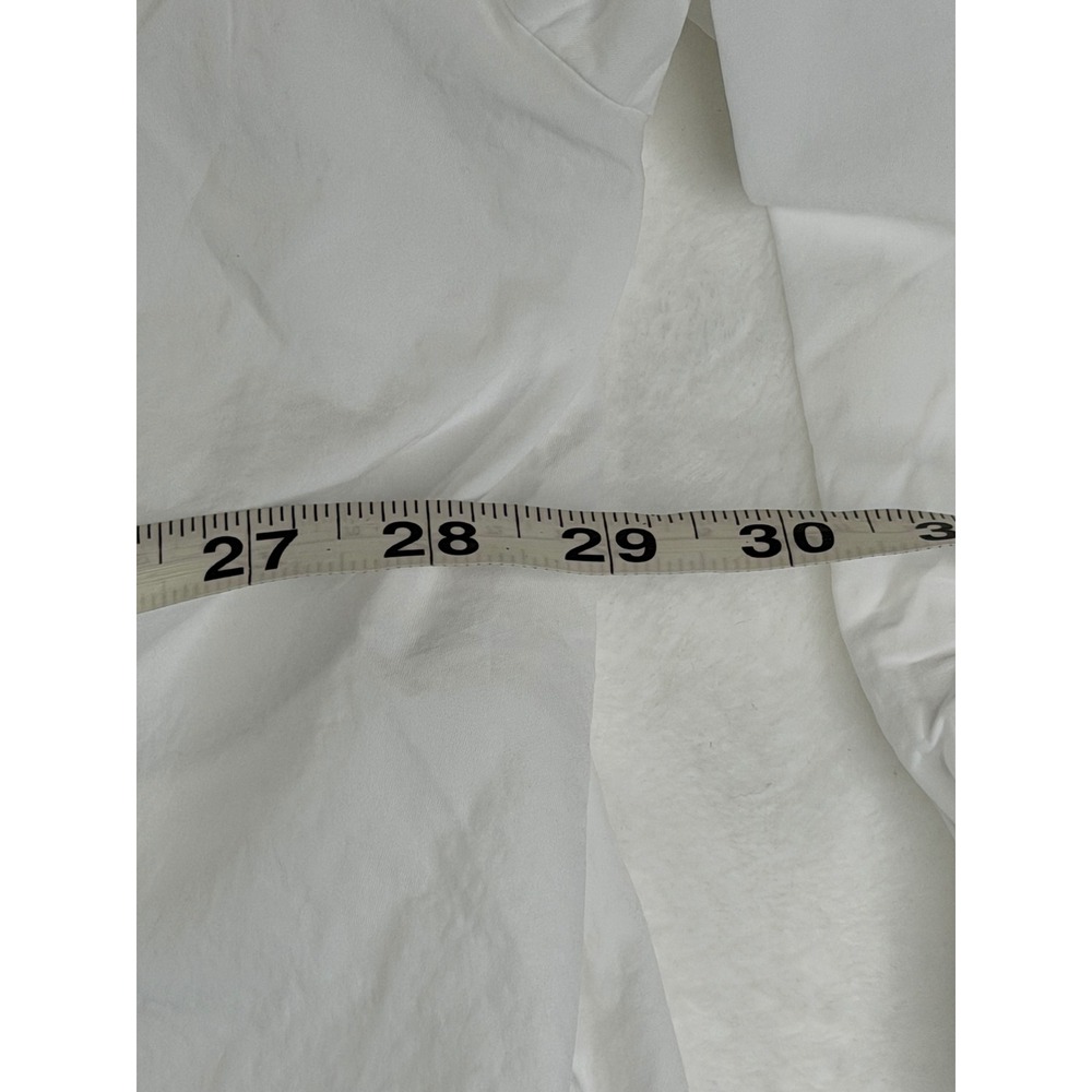 Liberte Essentiel White Ruffle Pearl Button‎ Oversized Tunic Shirt XL Longline - Picture 6 of 9
